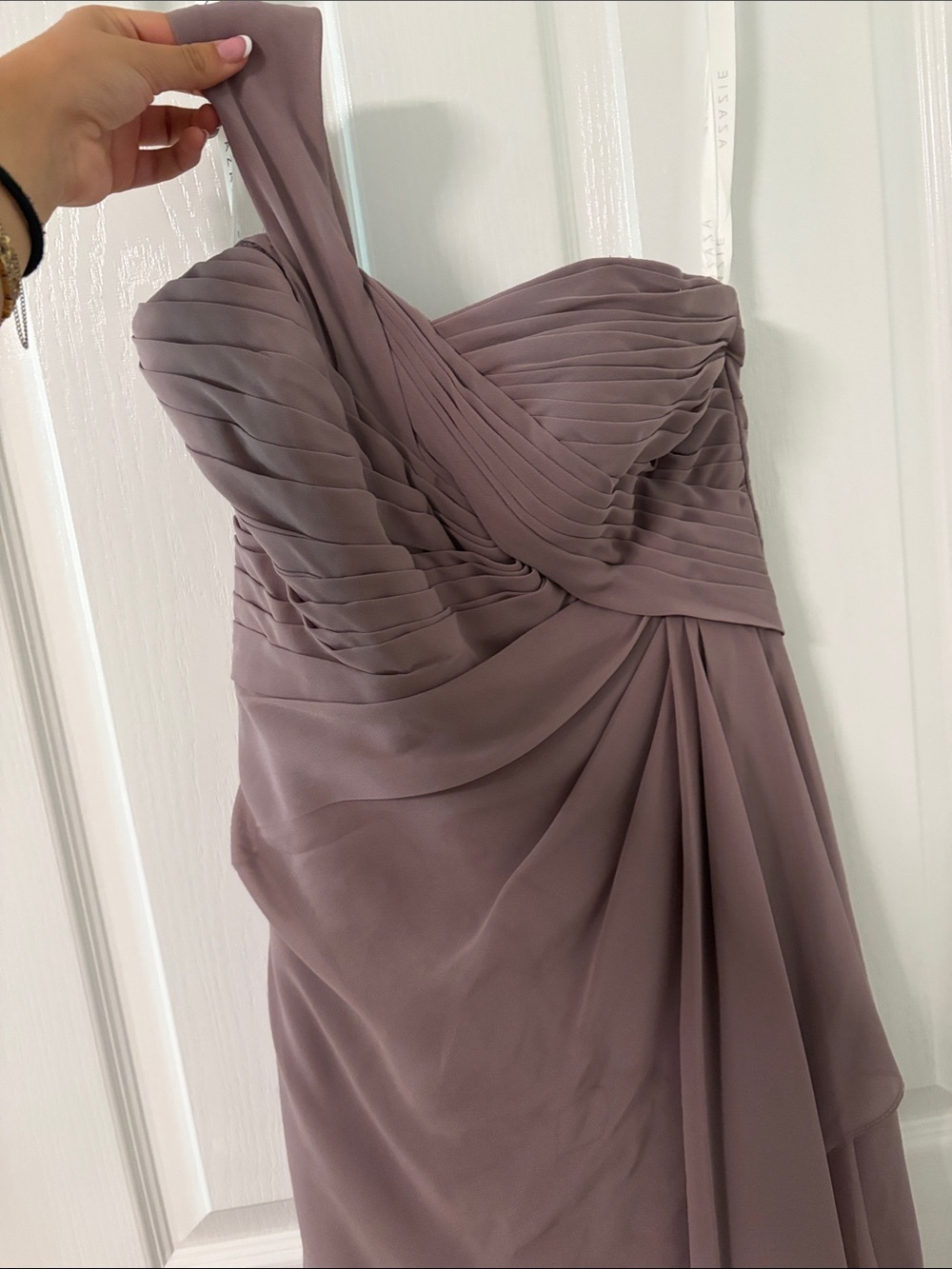 Azazie One-Shoulder Dusty Mauve Bridesmaid Dress